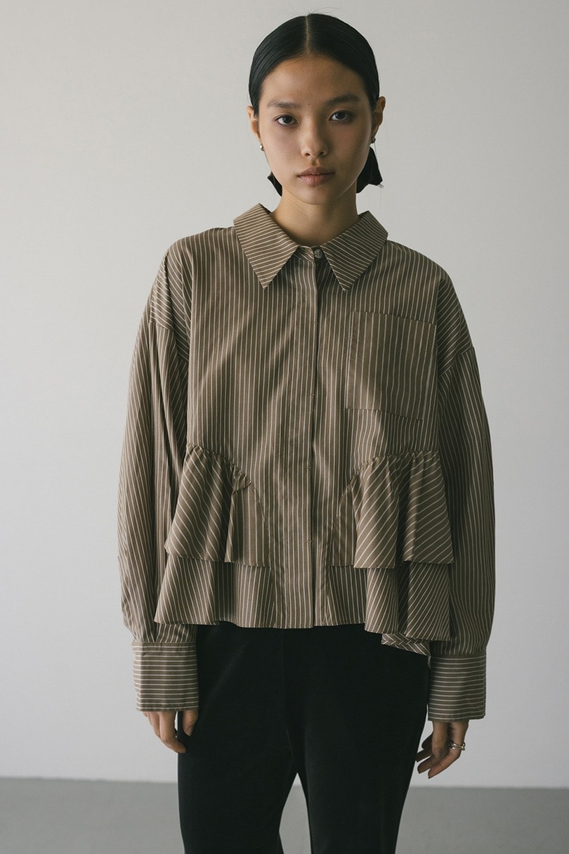 ティアードフリルシャツ 詳細画像 柄BEG 3