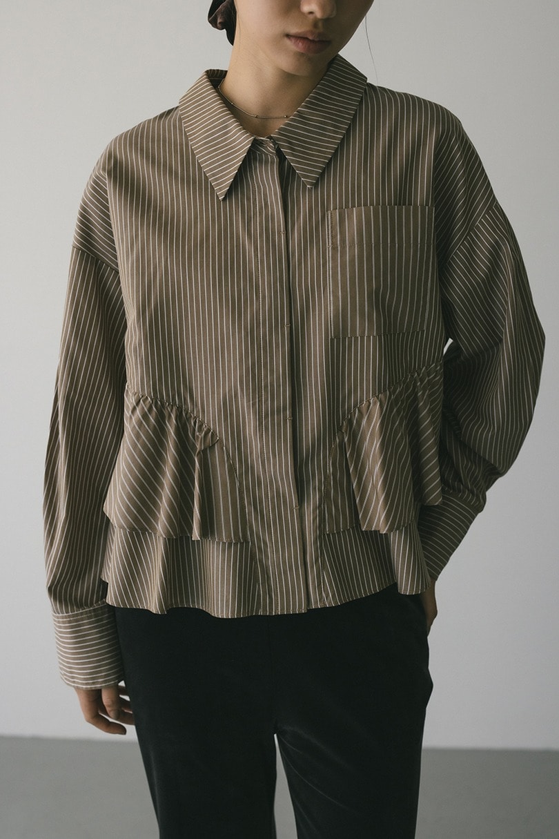 ティアードフリルシャツ 詳細画像 柄BEG 4