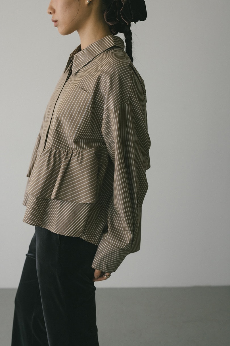 ティアードフリルシャツ 詳細画像 柄BEG 7