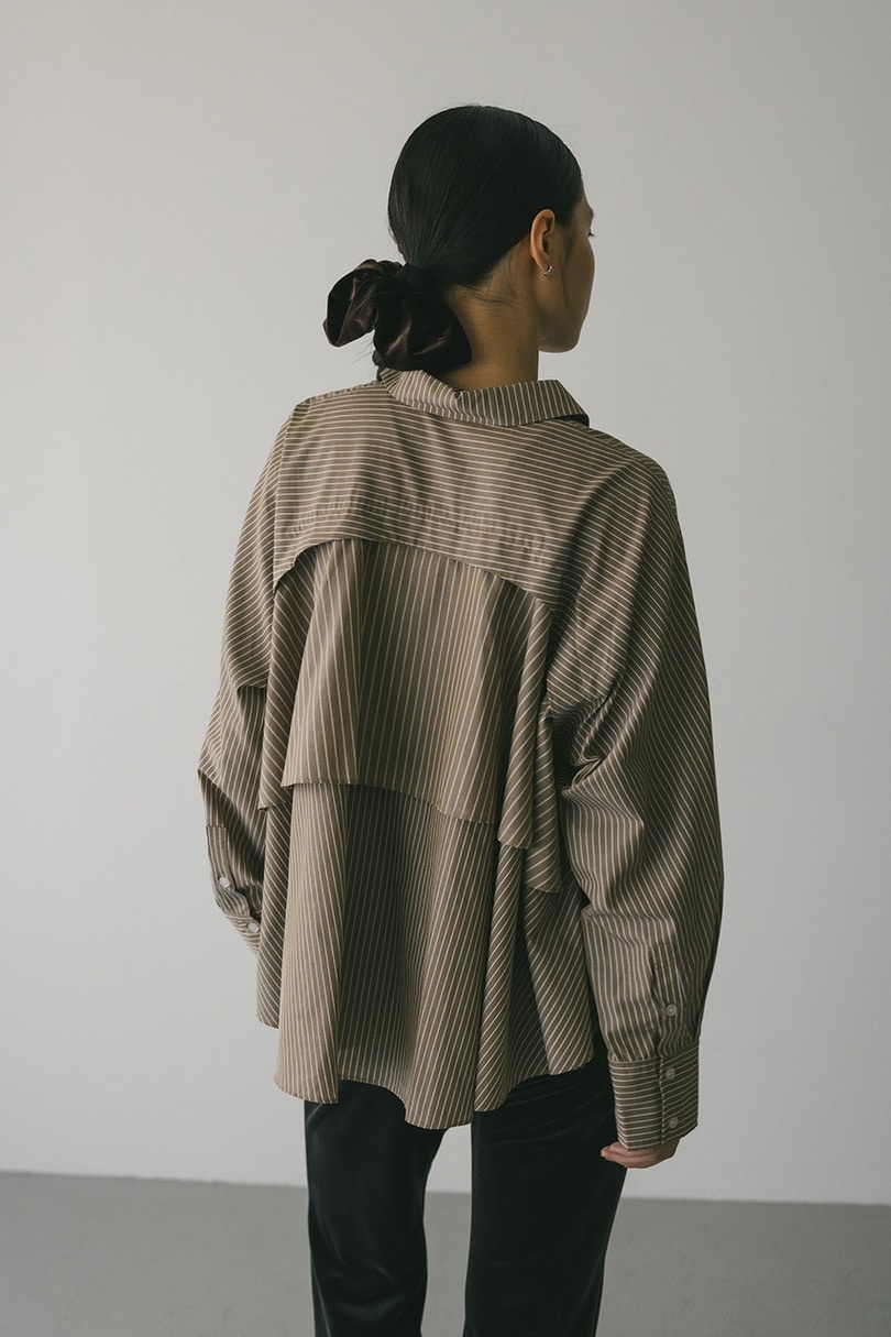 ティアードフリルシャツ 詳細画像 柄BEG 8