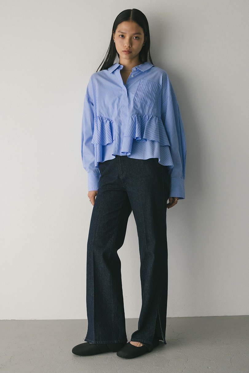 ティアードフリルシャツ 詳細画像 柄BLU 2