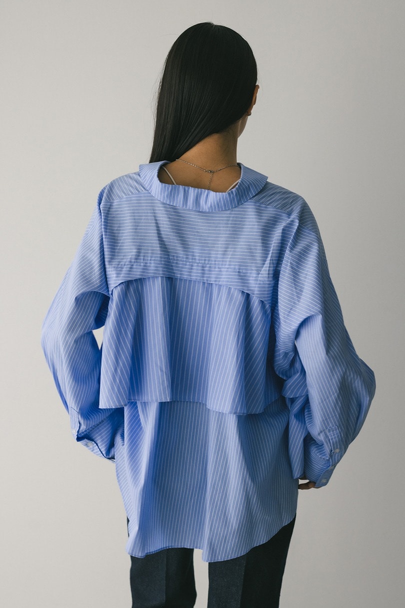 ティアードフリルシャツ 詳細画像 柄BLU 5