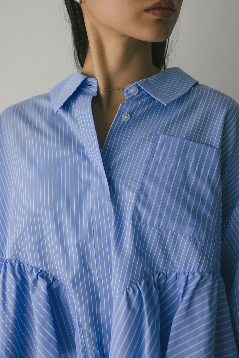 ティアードフリルシャツ 詳細画像 柄BLU 7