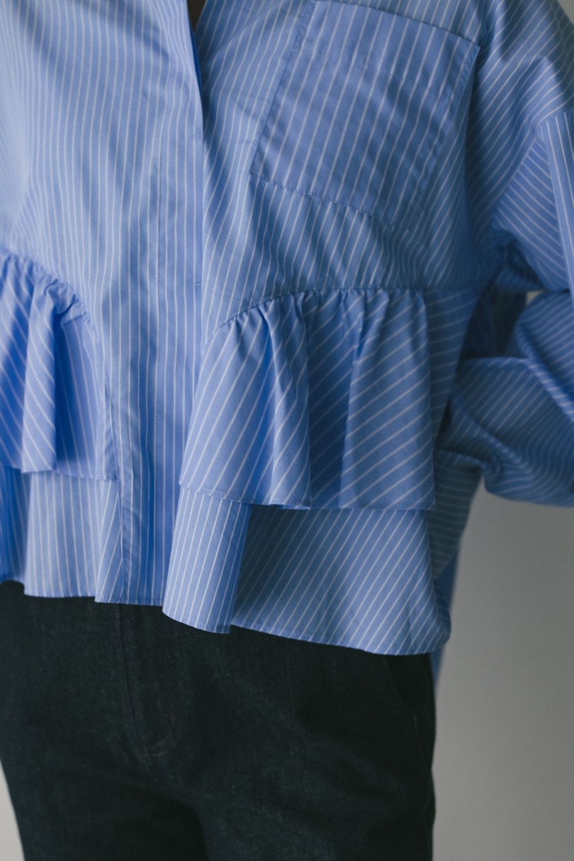 ティアードフリルシャツ 詳細画像 柄BLU 9