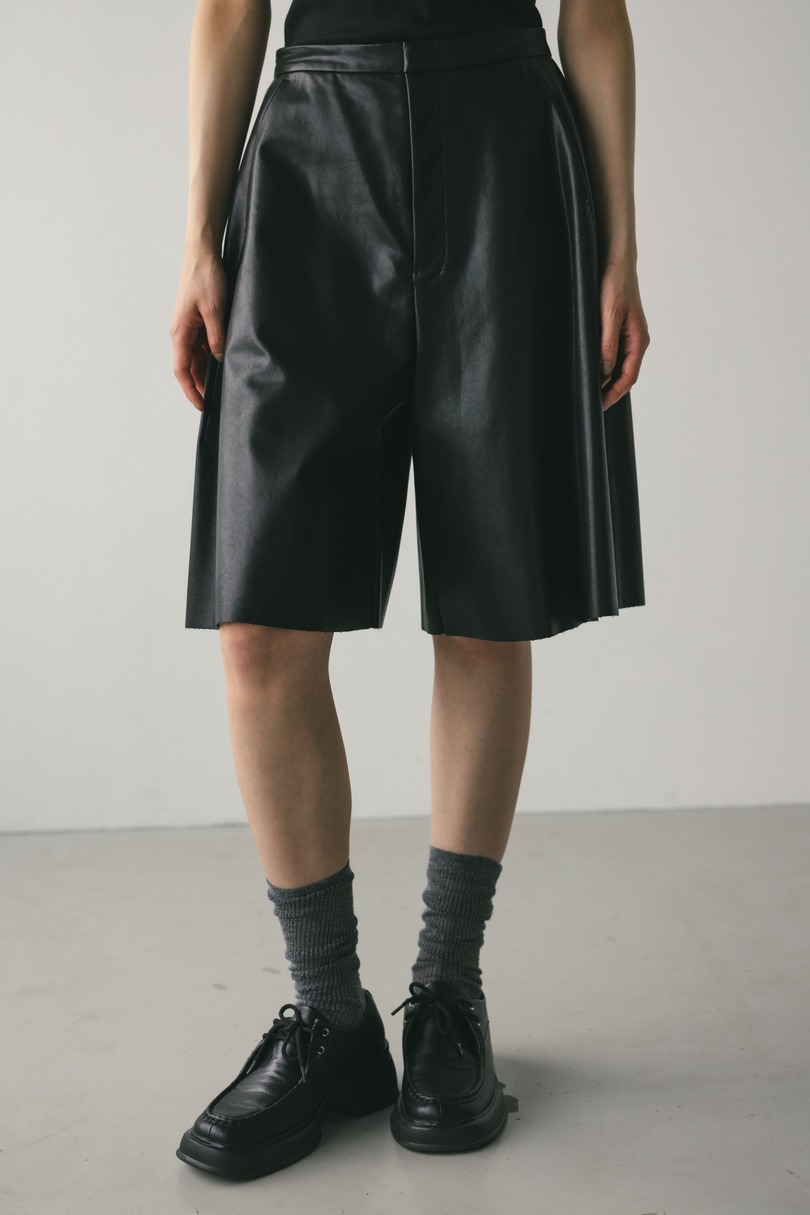 フェイクレザーハーフパンツ 詳細画像 BLK 3