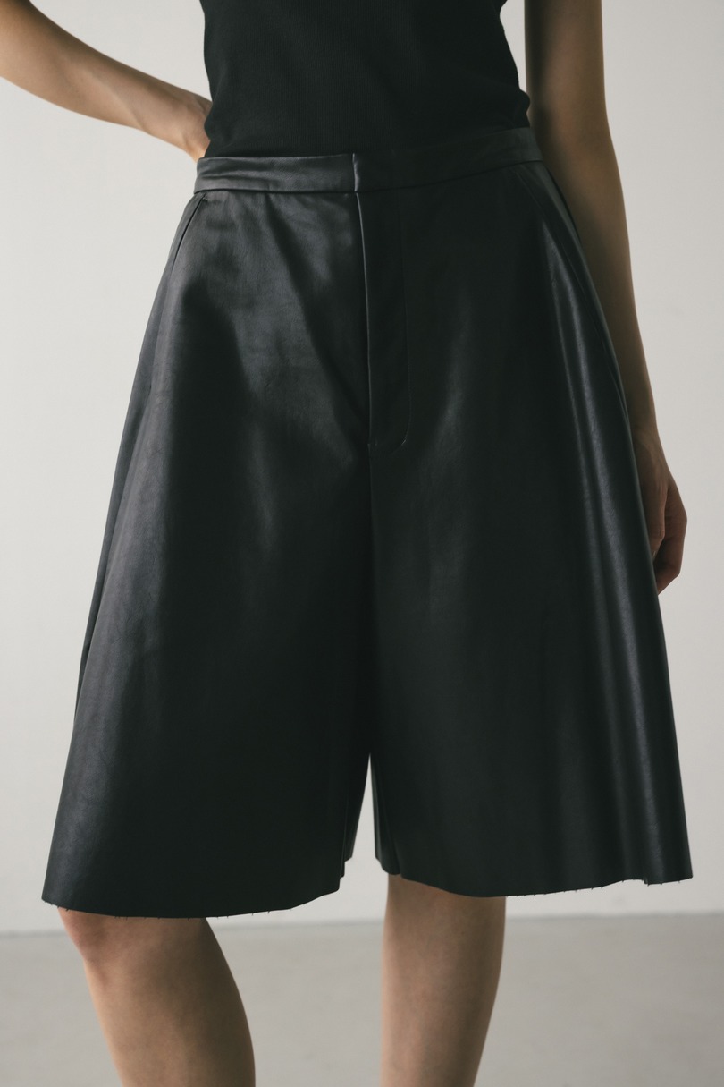 フェイクレザーハーフパンツ 詳細画像 BLK 4
