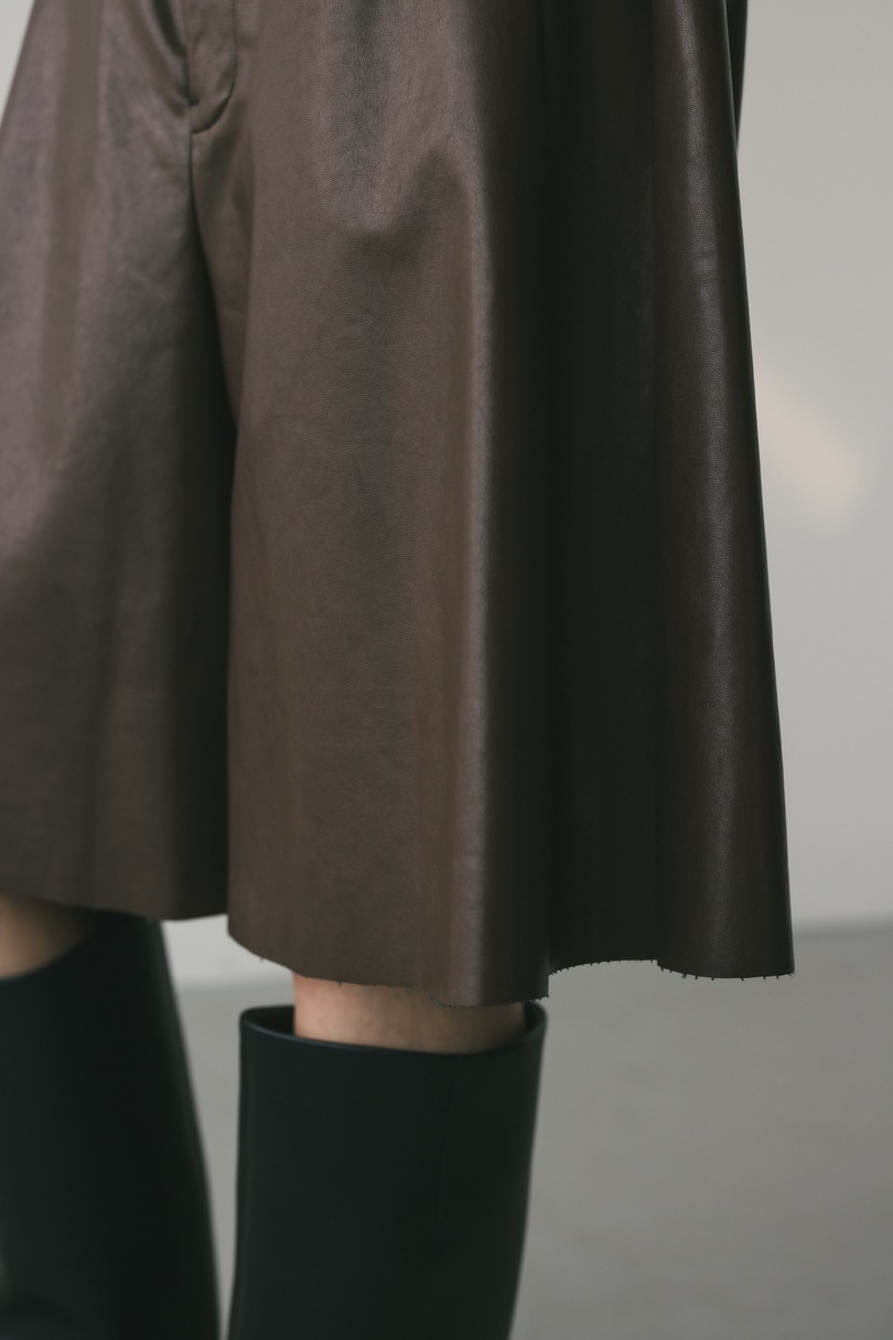 フェイクレザーハーフパンツ 詳細画像 BRN 5