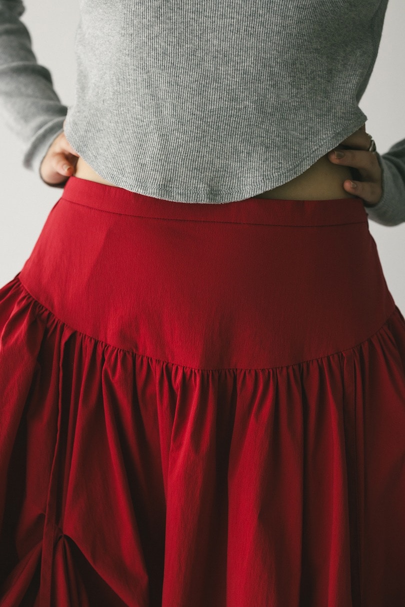 タックアップボリュームスカート 詳細画像 RED 3