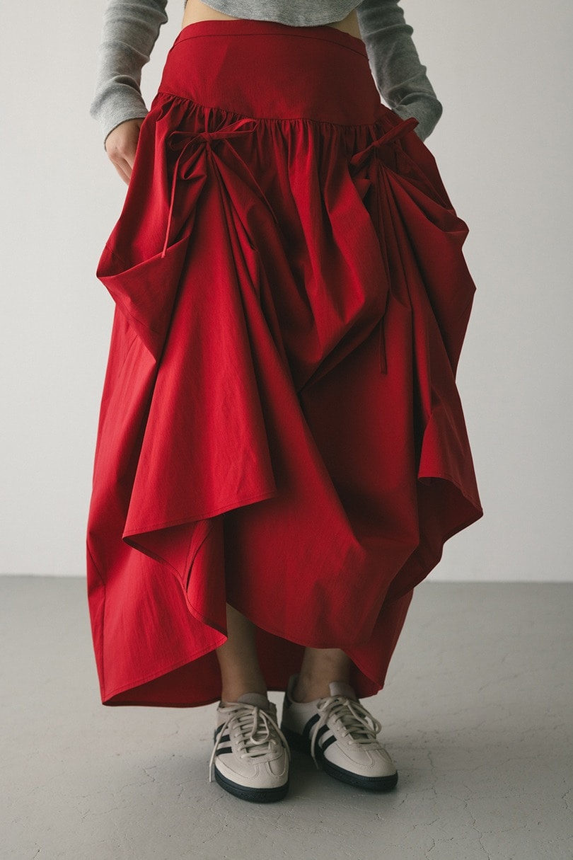 タックアップボリュームスカート 詳細画像 RED 7