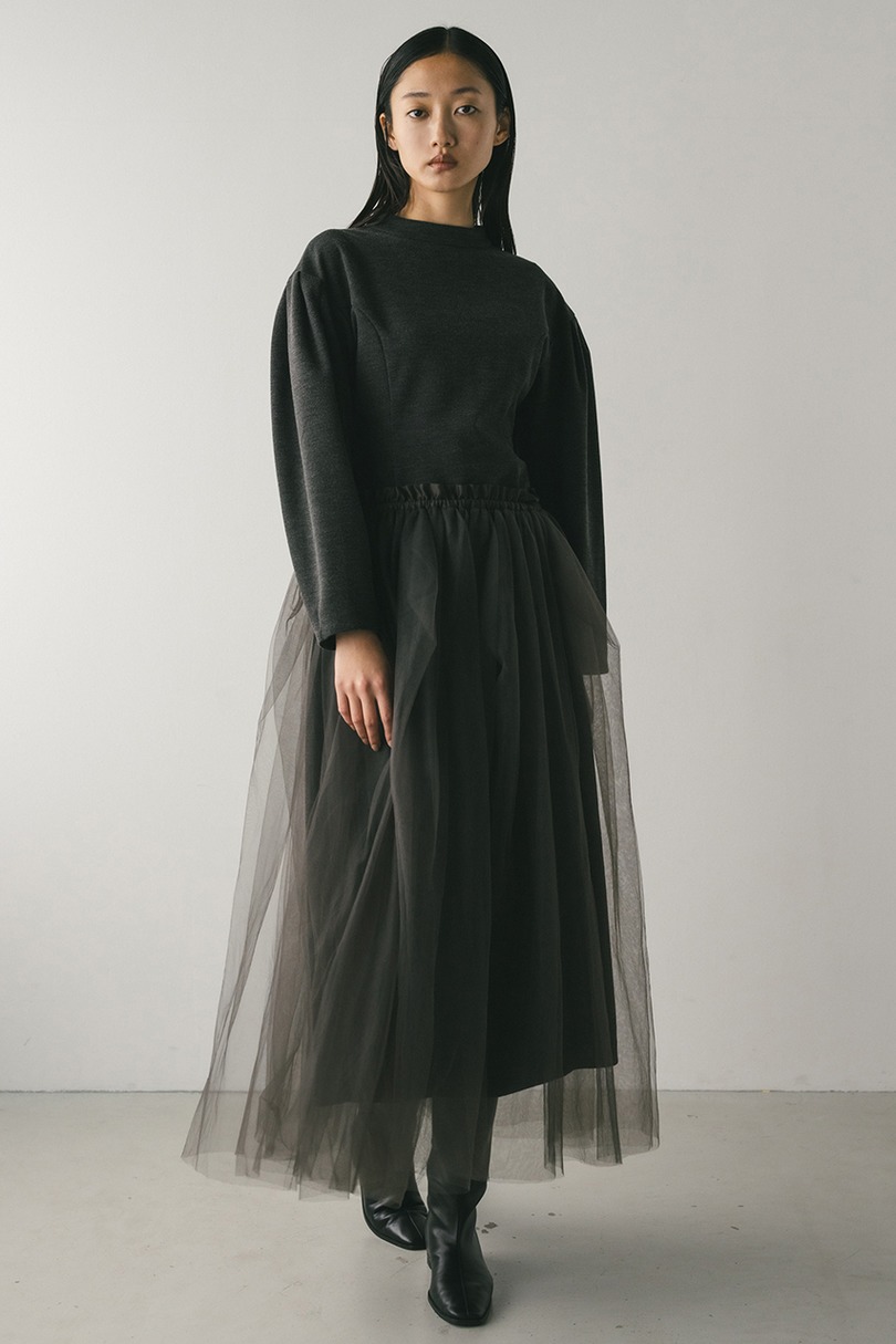 チュールレイヤードスカート 詳細画像 GRY 3