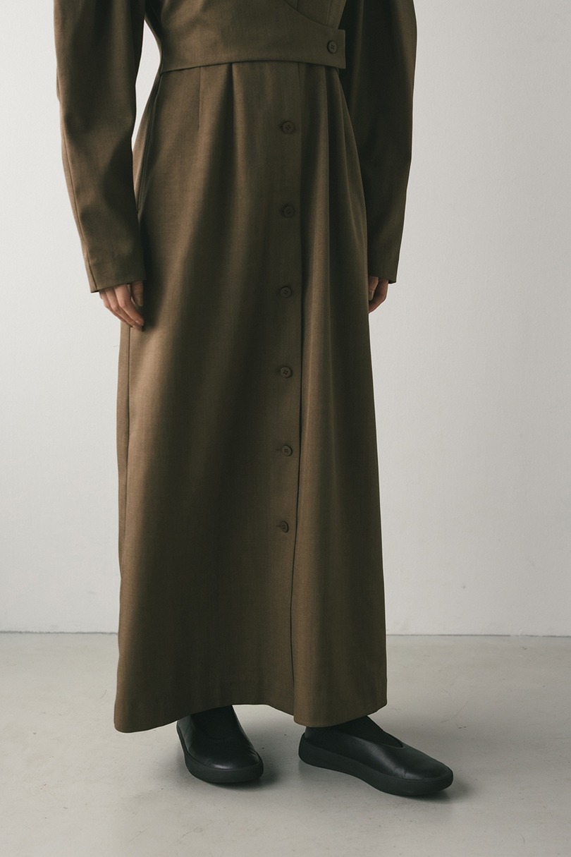 アシンメトリーシャツワンピース 詳細画像 BRN 10