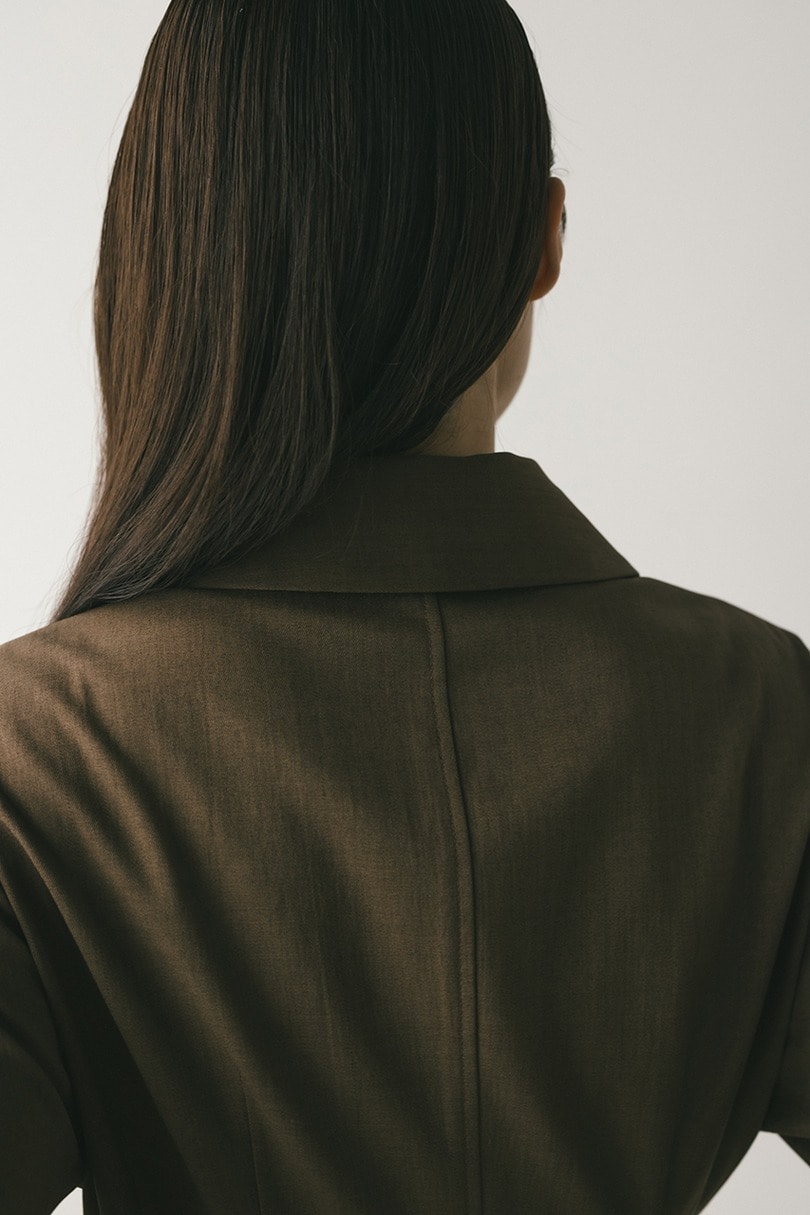 アシンメトリーシャツワンピース 詳細画像 BRN 13