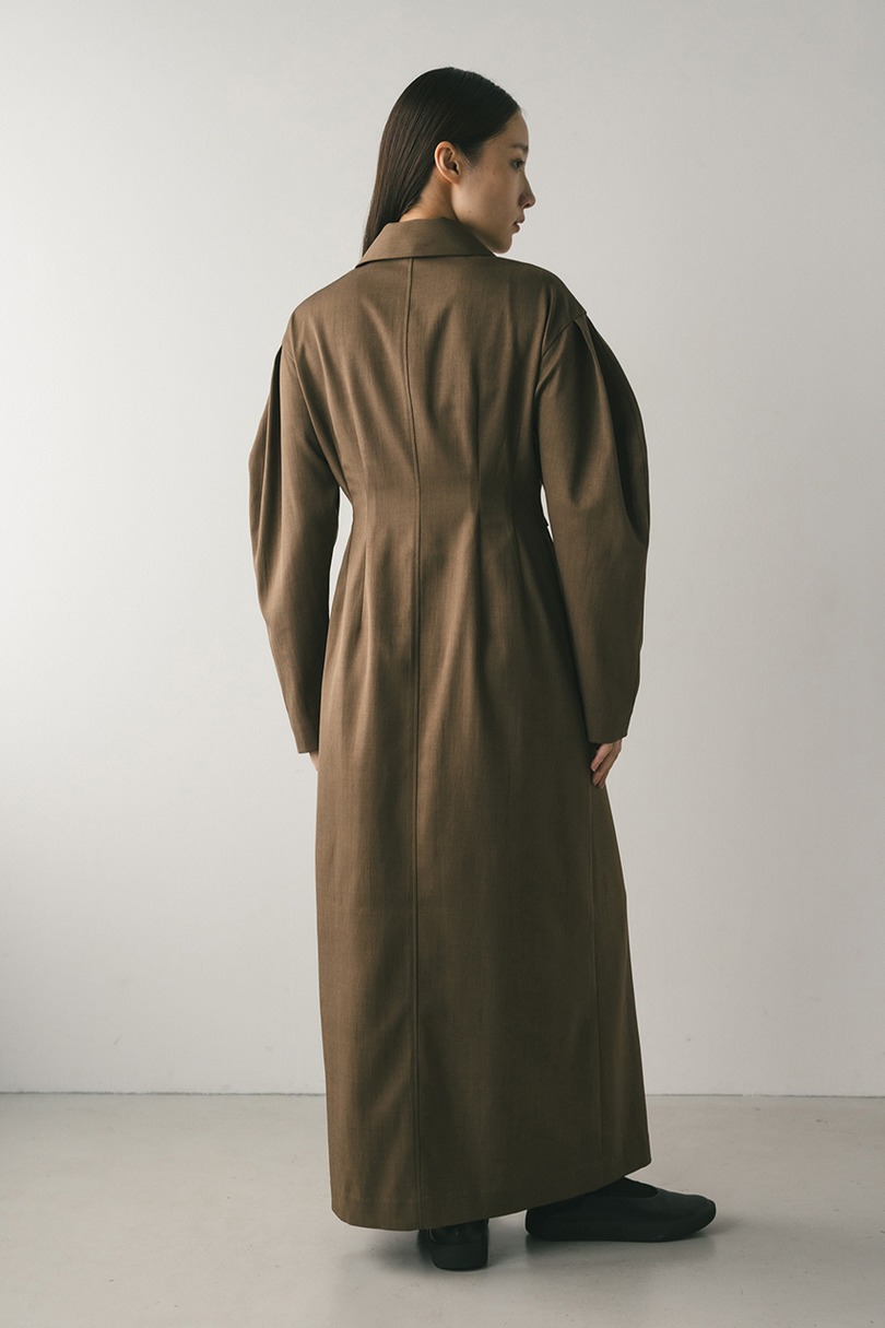 アシンメトリーシャツワンピース 詳細画像 BRN 3