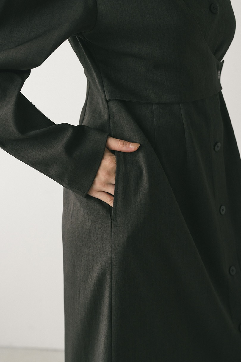 アシンメトリーシャツワンピース 詳細画像 C.GRY 5