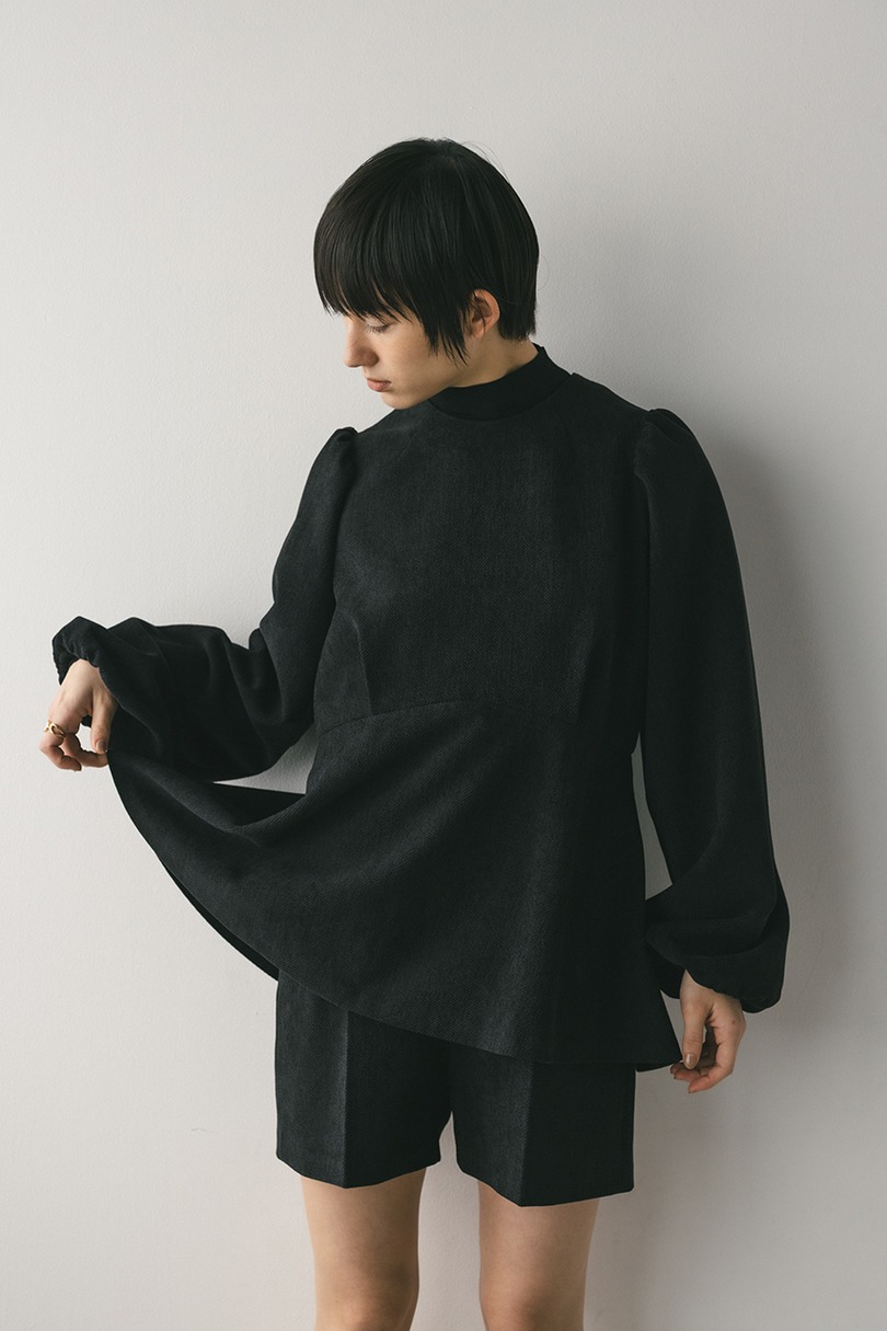 コーデュロイペプラムショートオールインワン