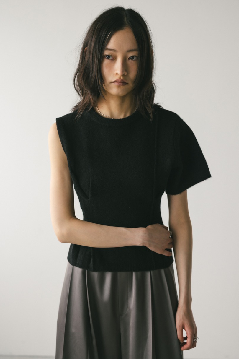 アシンメトリーニットトップ 詳細画像 BLK 3