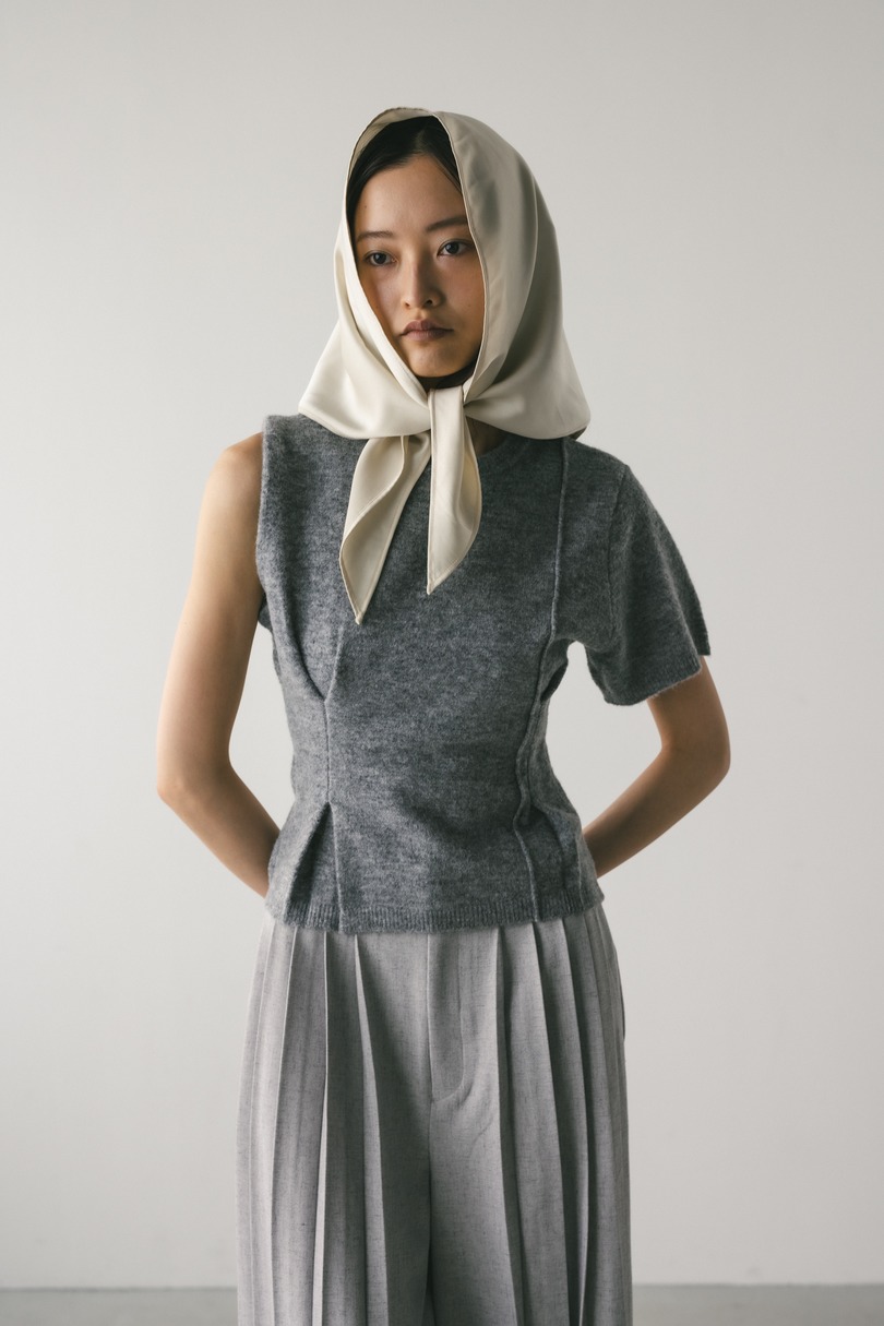 アシンメトリーニットトップ 詳細画像 GRY 2