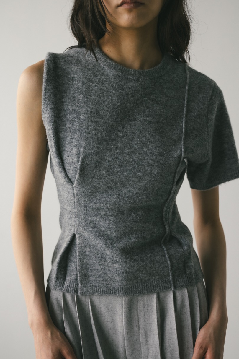 アシンメトリーニットトップ 詳細画像 GRY 3