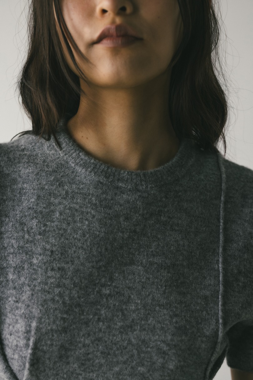 アシンメトリーニットトップ 詳細画像 GRY 4