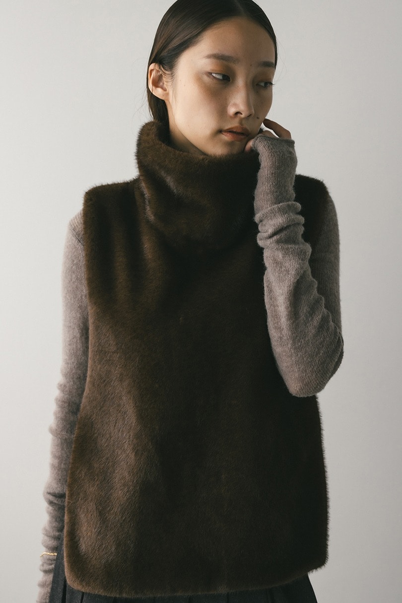 2WAYフェイクファーベスト 詳細画像 BRN 3