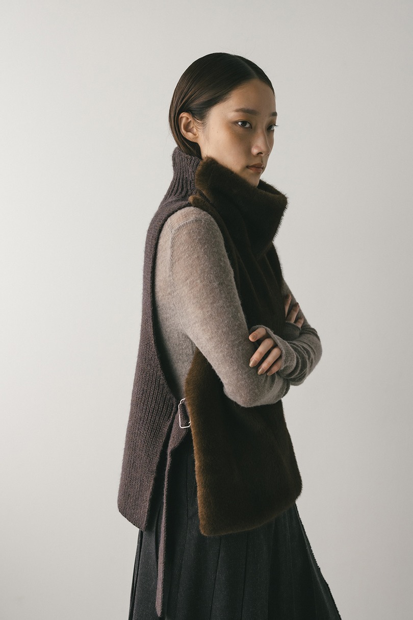 2WAYフェイクファーベスト 詳細画像 BRN 4