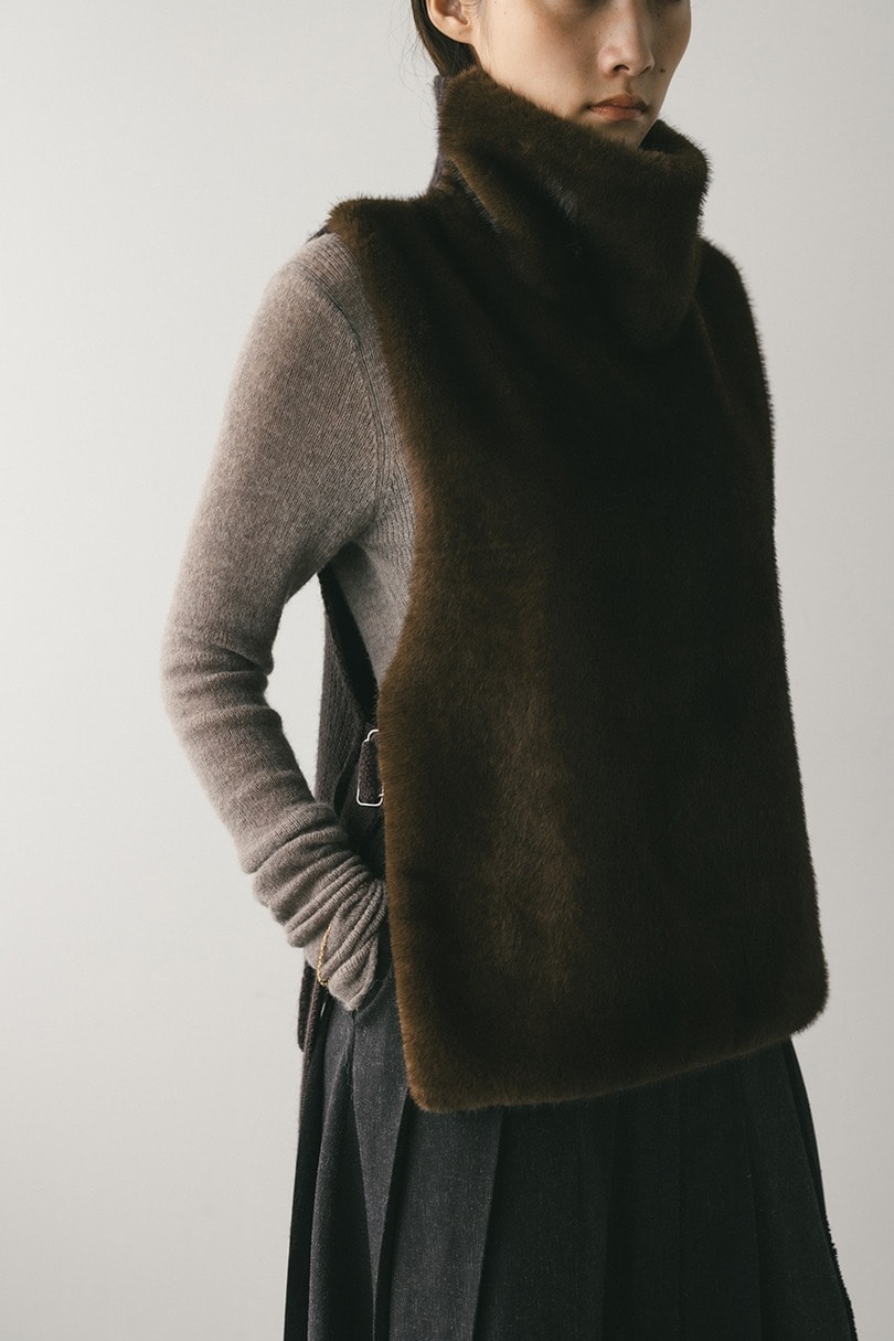 2WAYフェイクファーベスト 詳細画像 BRN 5