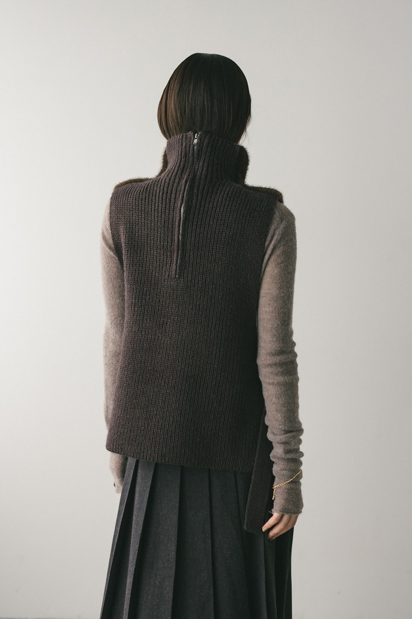 2WAYフェイクファーベスト 詳細画像 BRN 9