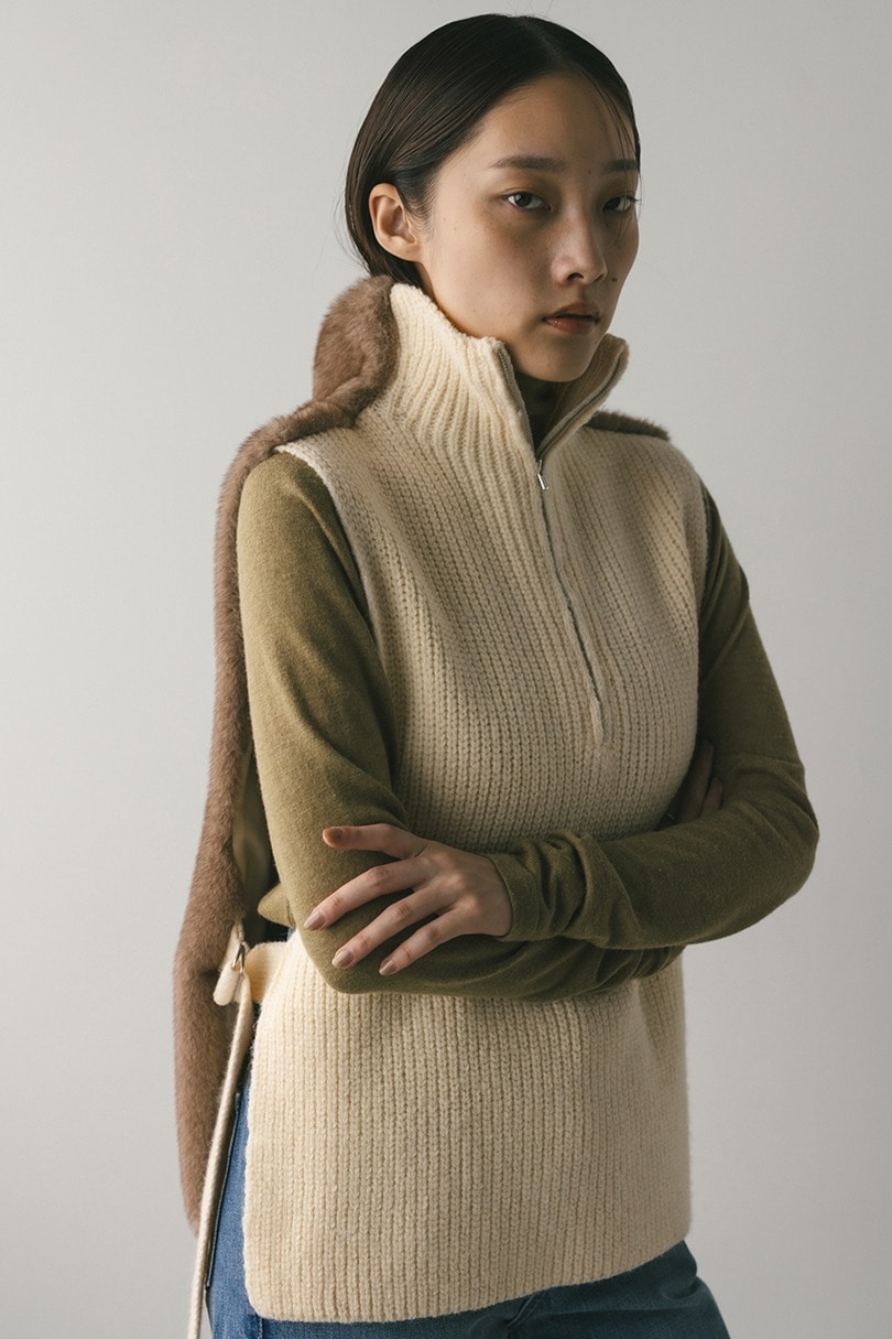 2WAYフェイクファーベスト