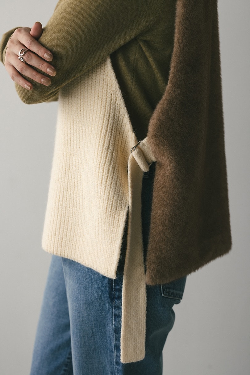 2WAYフェイクファーベスト 詳細画像 BEG 13