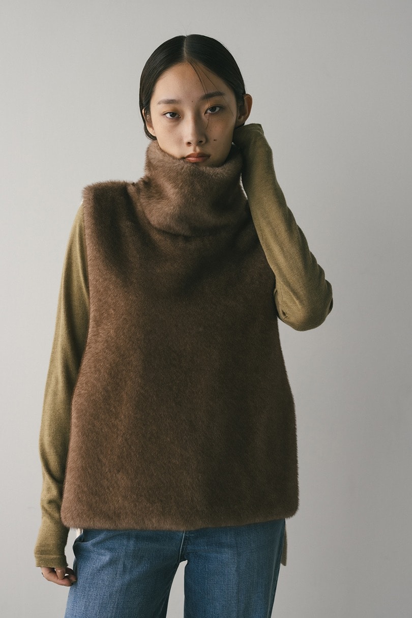 2WAYフェイクファーベスト 詳細画像 BEG 9