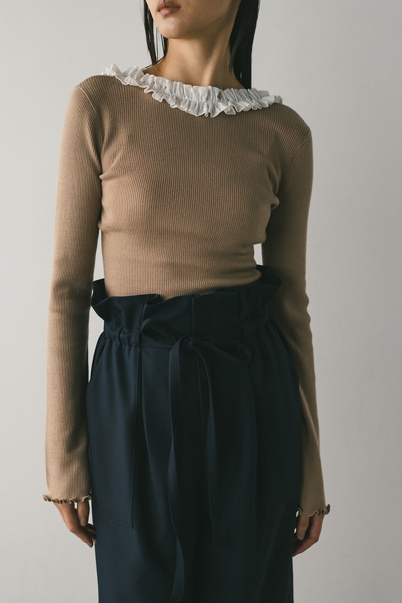 バックオープンフリルニットトップ 詳細画像 BEG 5