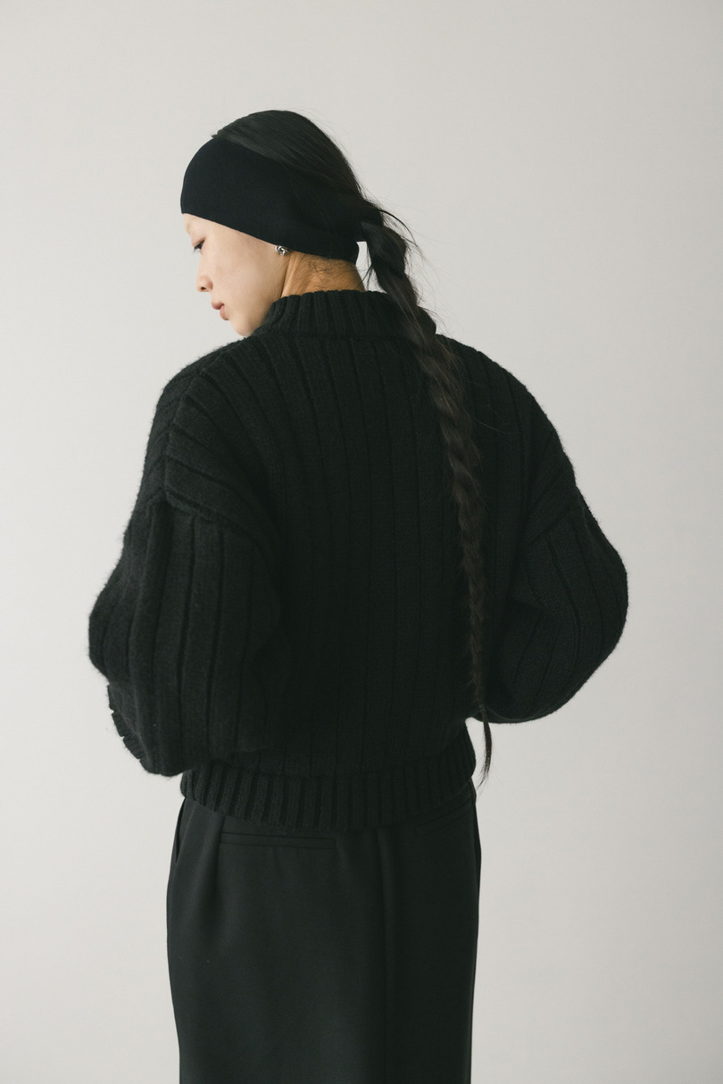 パッファーニットジップカーデ 詳細画像 BLK 10