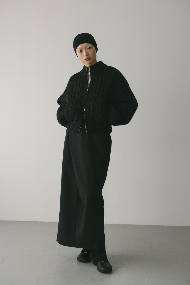 パッファーニットジップカーデ 詳細画像 BLK 2