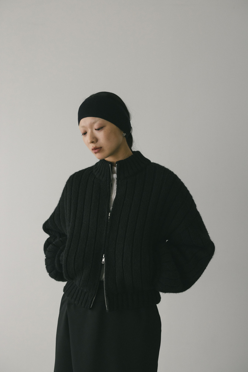 パッファーニットジップカーデ 詳細画像 BLK 4