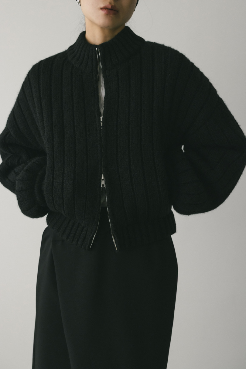 パッファーニットジップカーデ 詳細画像 BLK 5