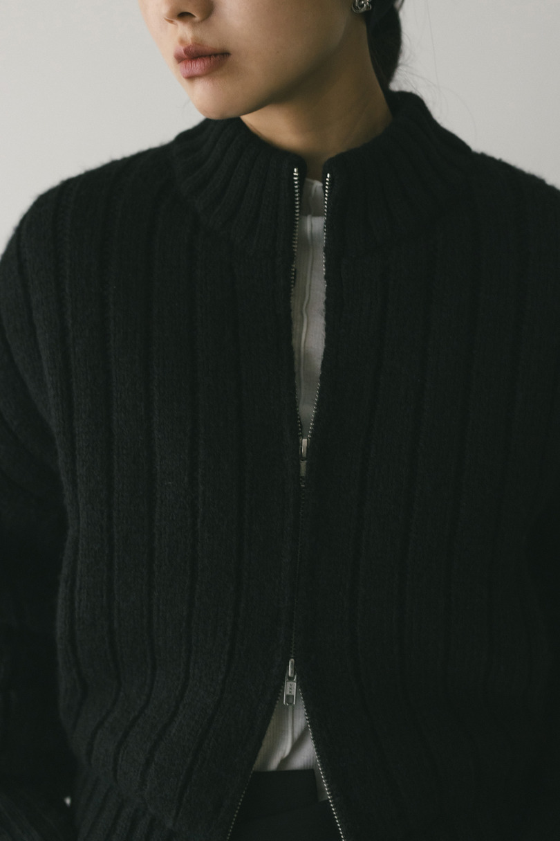 パッファーニットジップカーデ 詳細画像 BLK 7