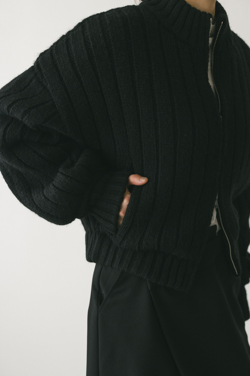パッファーニットジップカーデ 詳細画像 BLK 9