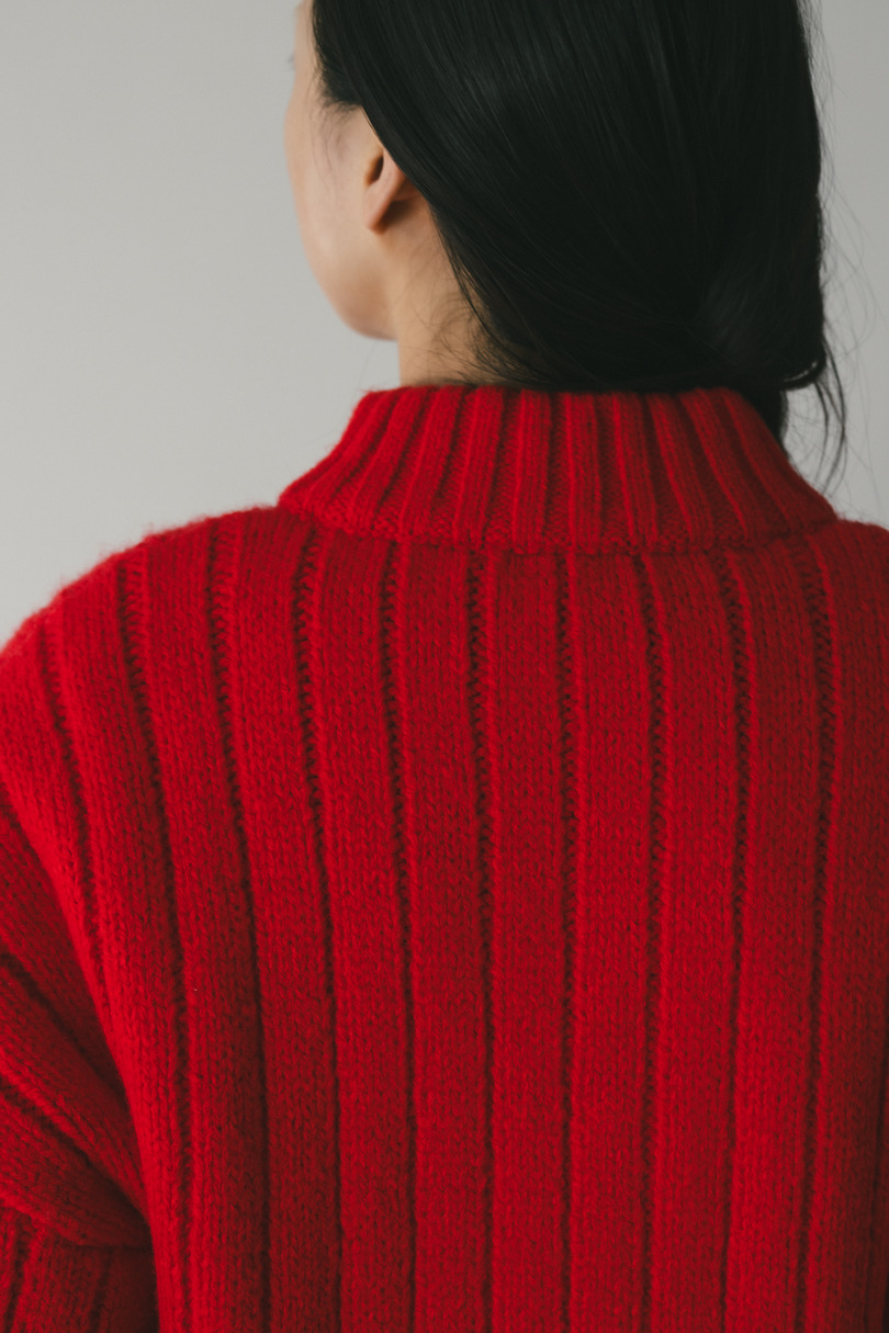 パッファーニットジップカーデ 詳細画像 RED 10