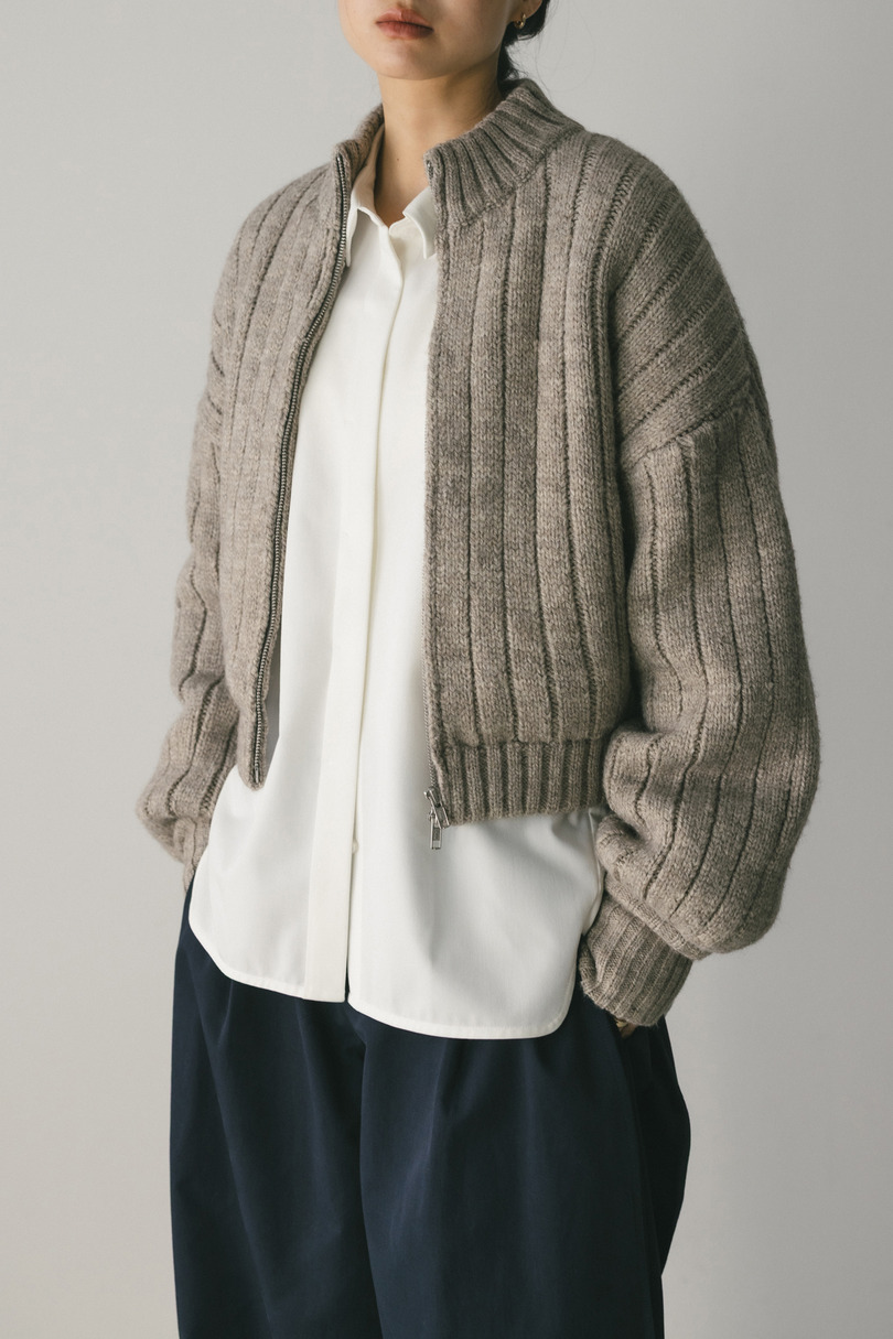 パッファーニットジップカーデ 詳細画像 GRY 4