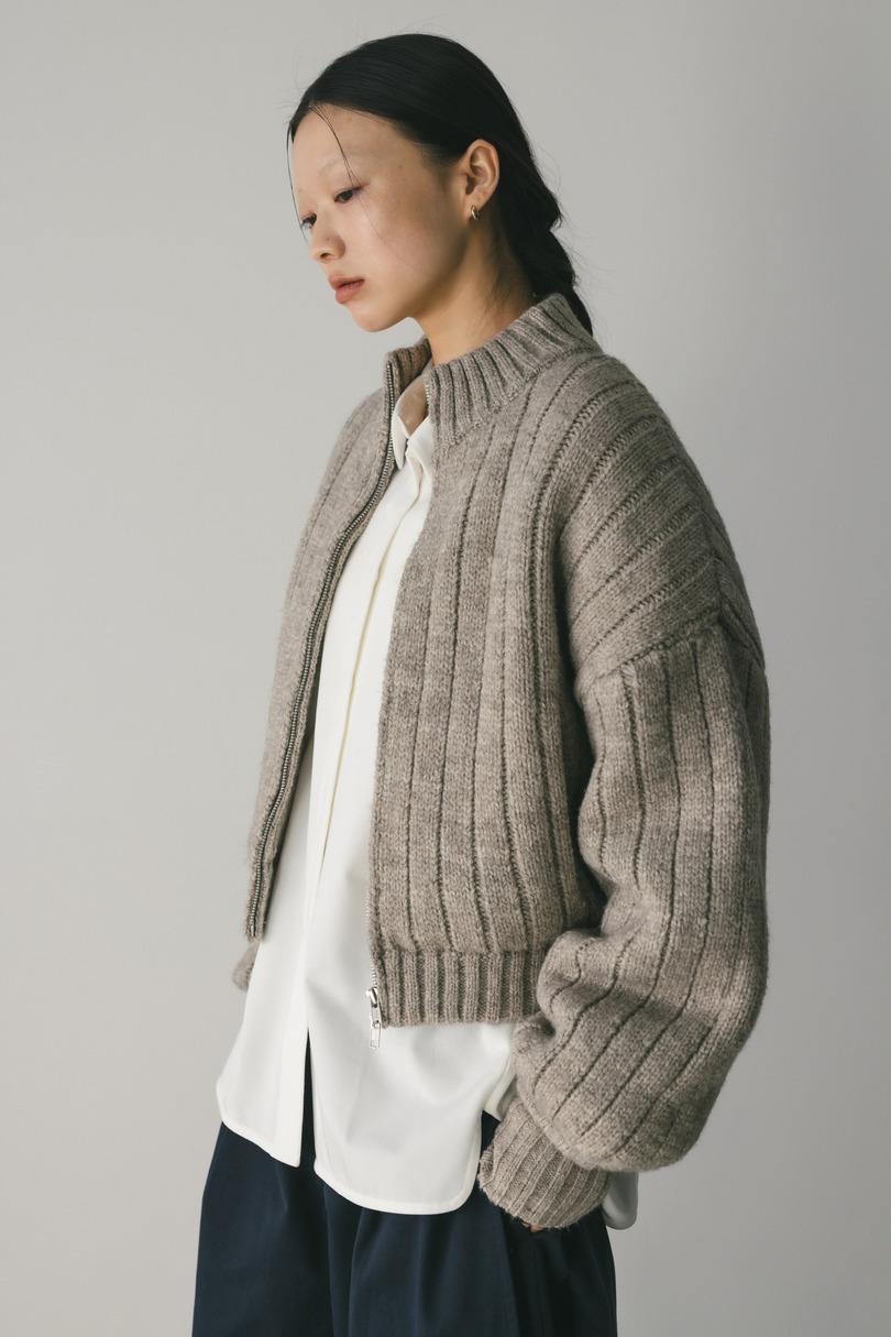 パッファーニットジップカーデ 詳細画像 GRY 5