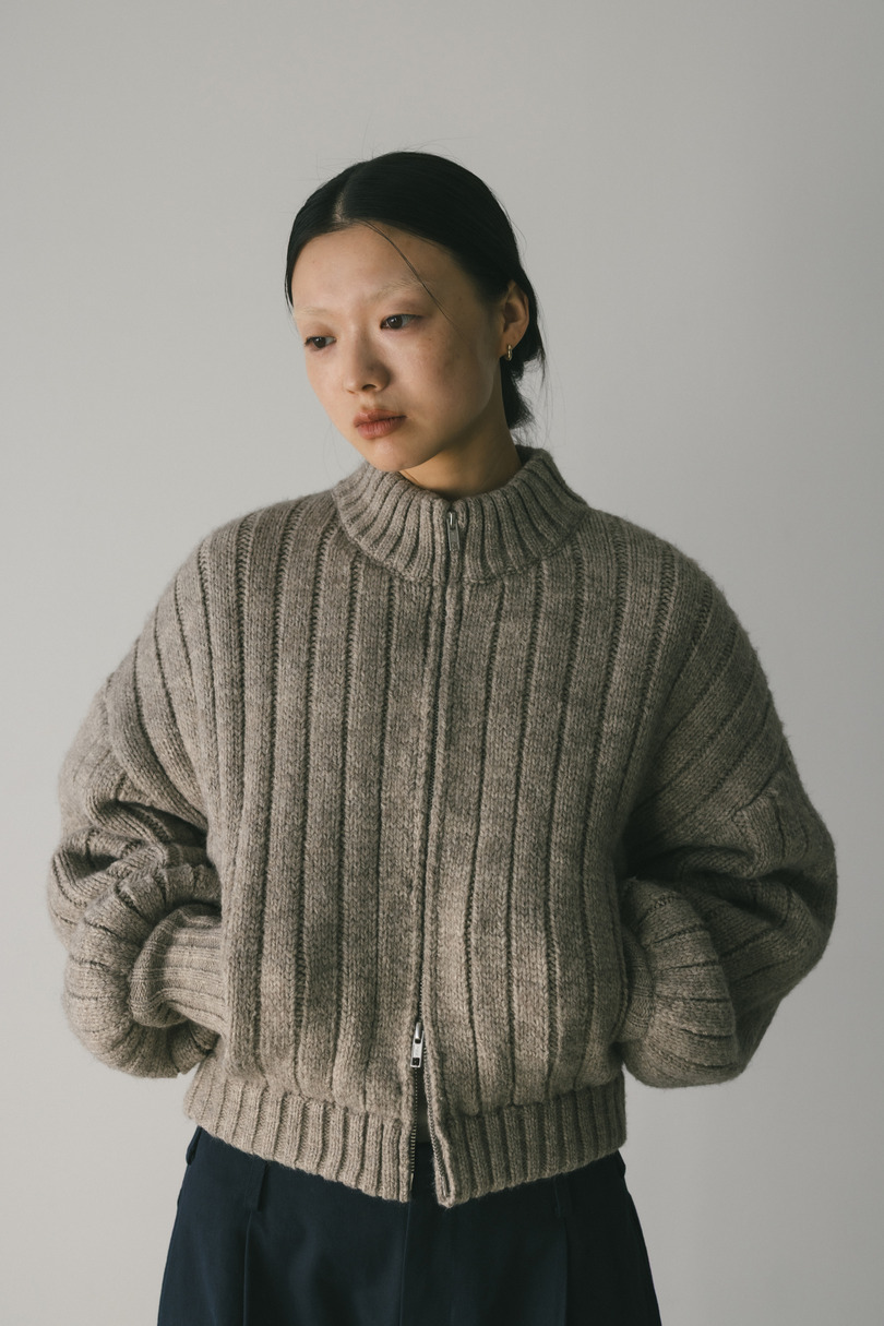 パッファーニットジップカーデ 詳細画像 GRY 6