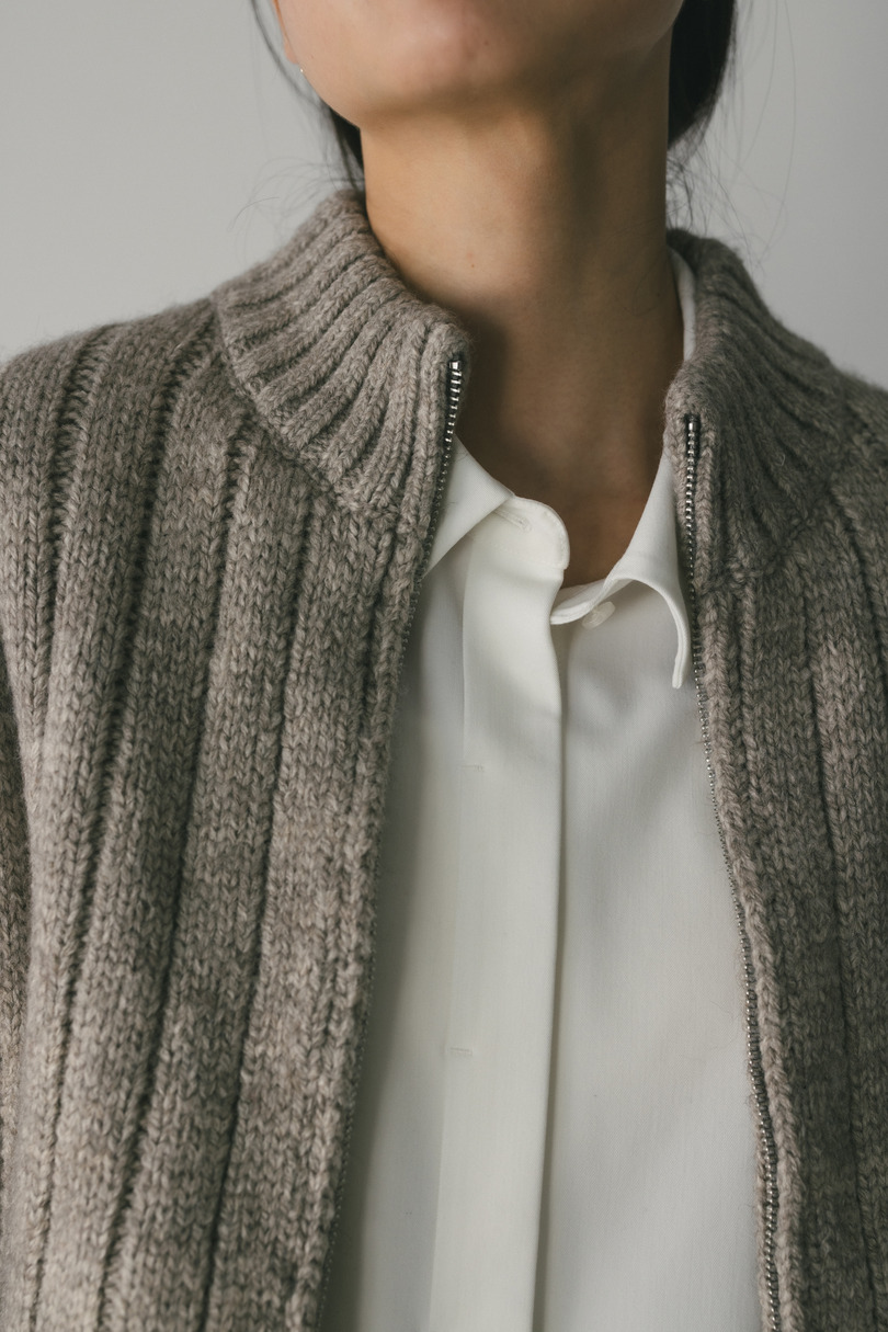 パッファーニットジップカーデ 詳細画像 GRY 7