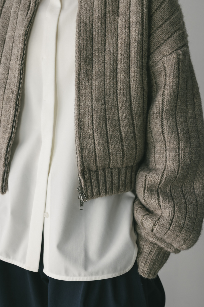 パッファーニットジップカーデ 詳細画像 GRY 8