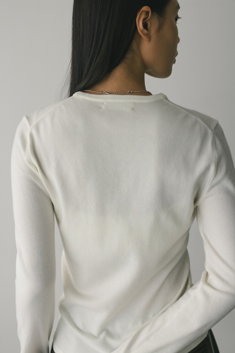 フィンガーホールクルーネックニット 詳細画像 WHT 8