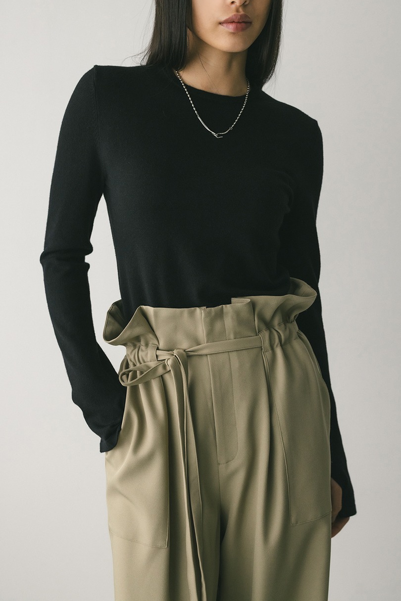 フィンガーホールクルーネックニット 詳細画像 BLK 4