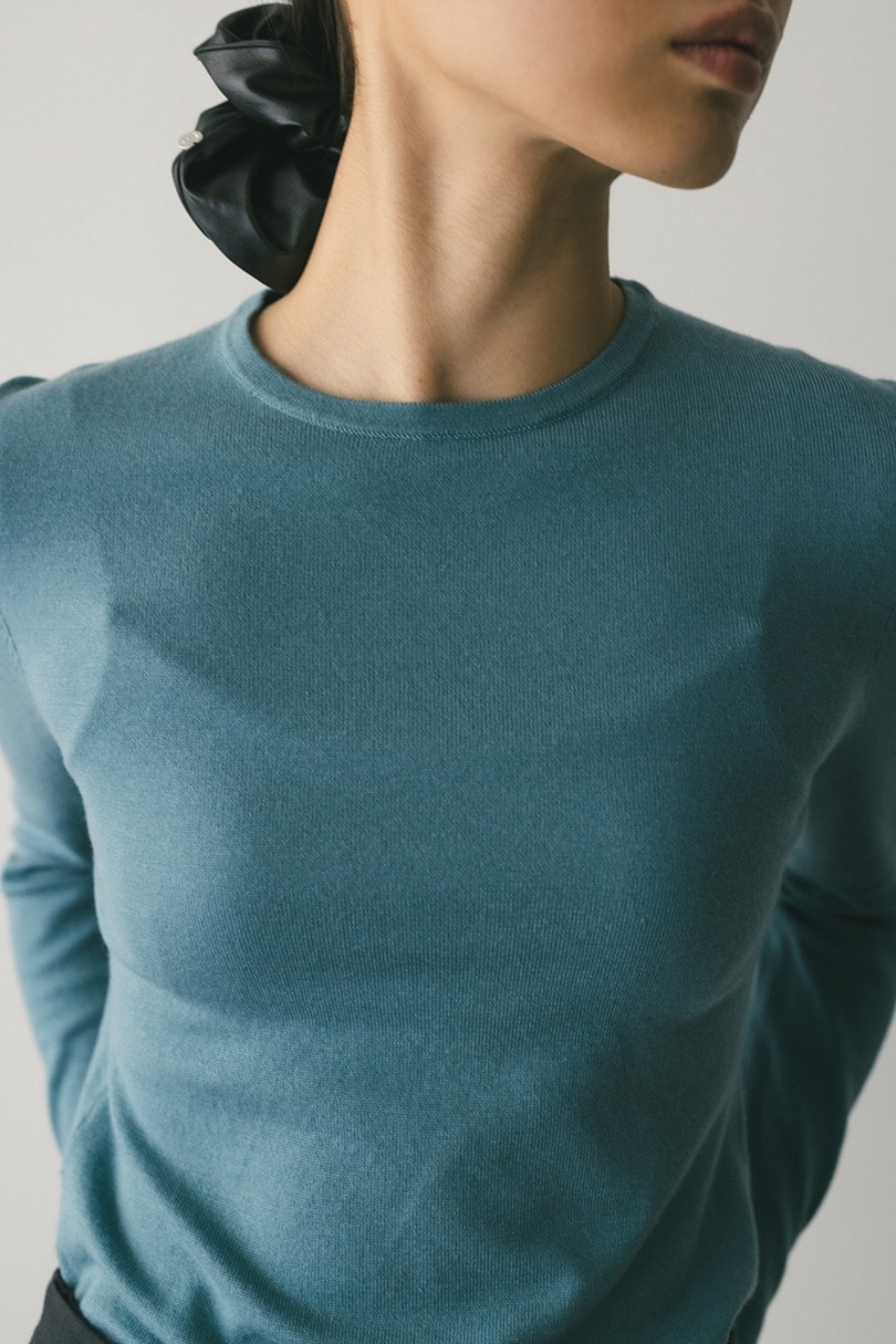 フィンガーホールクルーネックニット 詳細画像 BLU 6