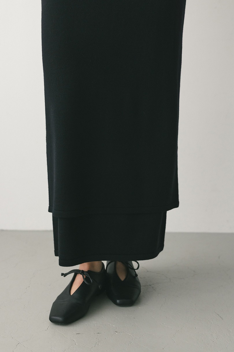レイヤードニットスカート 詳細画像 BLK 4