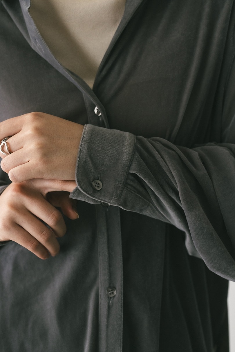 ベロアルーズシャツ 詳細画像 GRY 9