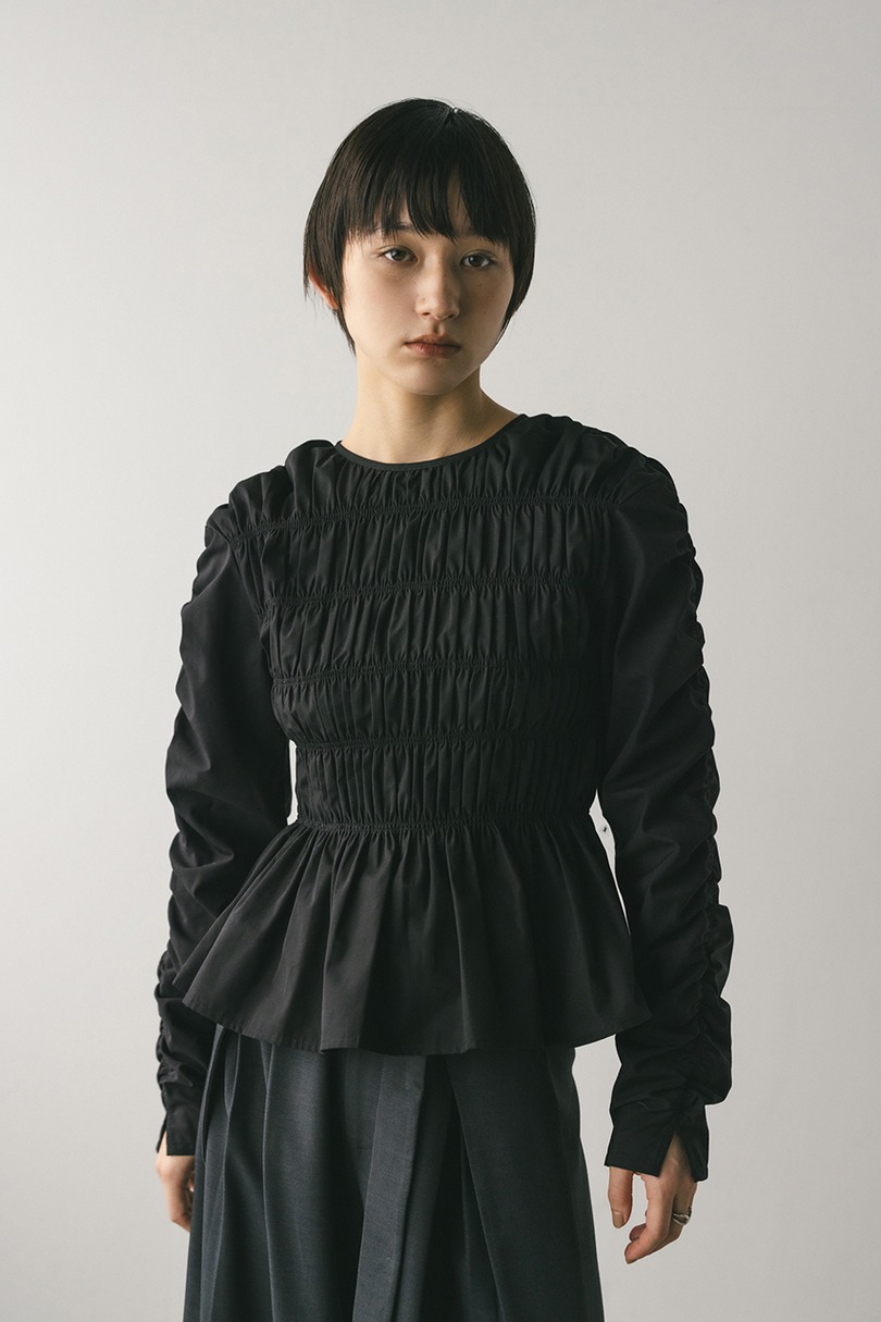 シャーリングブラウス 詳細画像 BLK 2