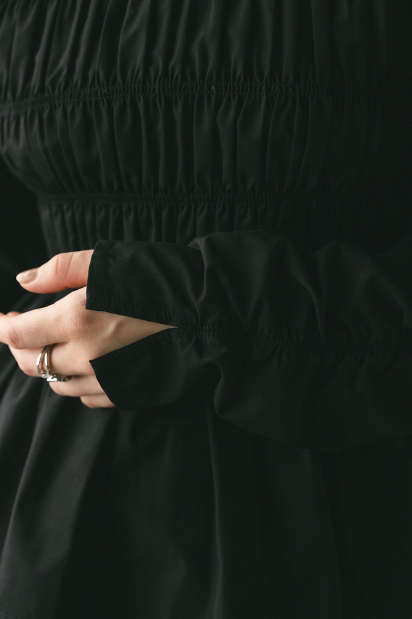 シャーリングブラウス 詳細画像 BLK 7